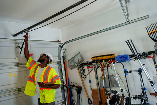 Professional Garage Door Panel Replacement technician working in Sandy Oaks, TX